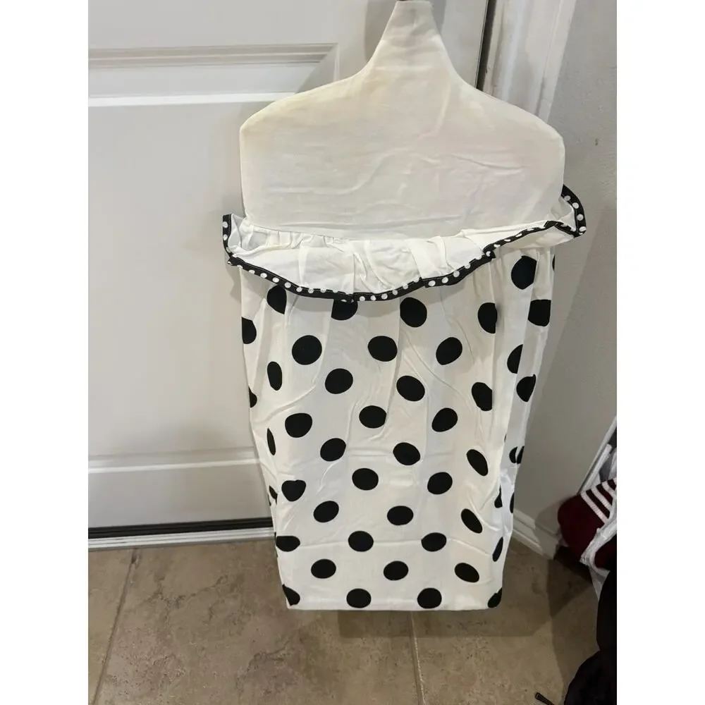 Vtg Polla Dot DinosaurCrib Blanket, Crib Skirt Bed Ruffle & Hamper Bag 3 pieces